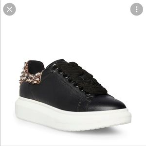 Size 8.5 Steve Madden Studded Black & Leopard Sneakers